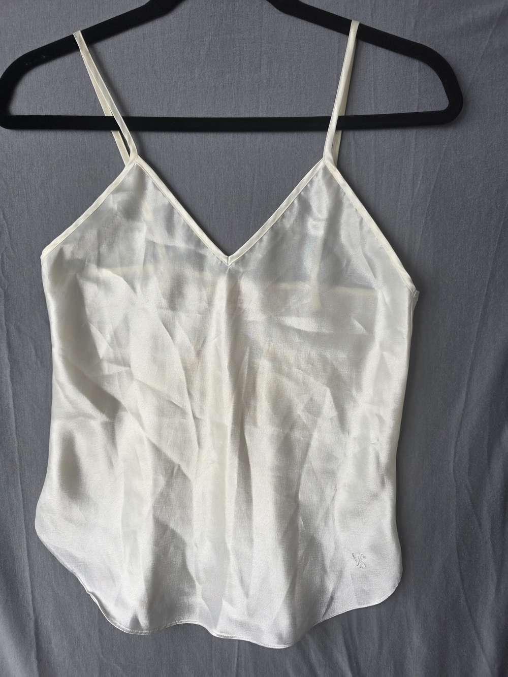 Vintage Victoria's Secret Gold Label Satin Cami Tank Top White Size Small Y2K